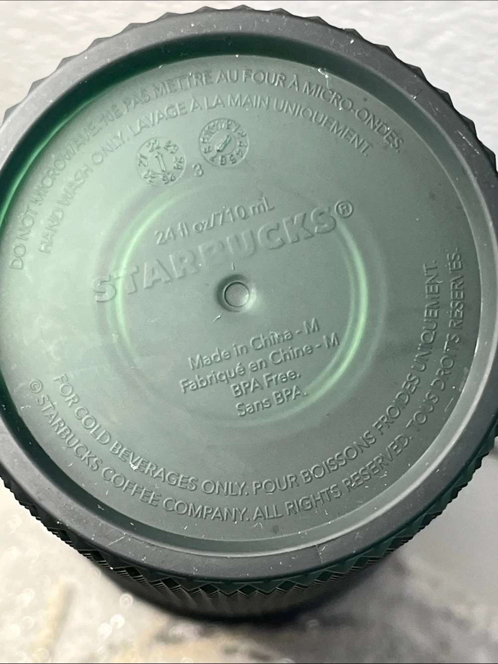 Starbucks Dark Green Studded Cold Cup Tumbler 24 oz NWOT with Straw